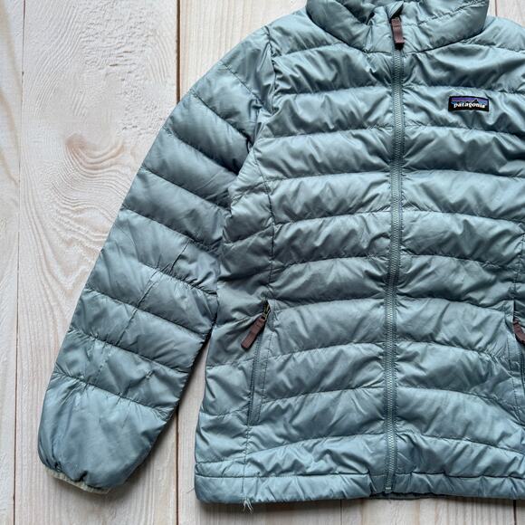 Patagonia Kids Unisex Size L 12 Duck Down Insulated Sweater Puffer Jacket Blue - Picture 4 of 11